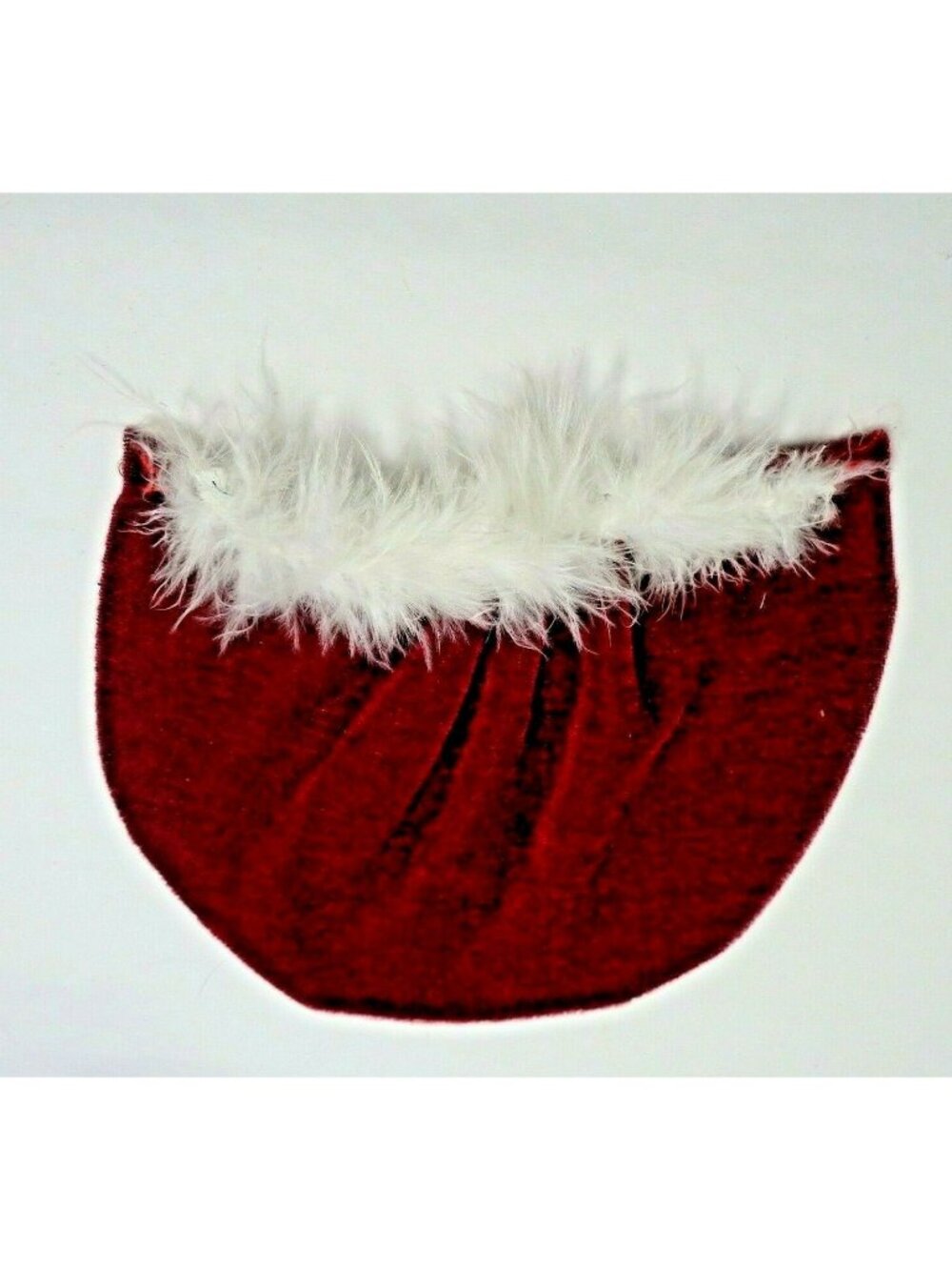 Doll Clothing Red Velvet  Cape  Feather Boa Collar Christmas Holiday Santa